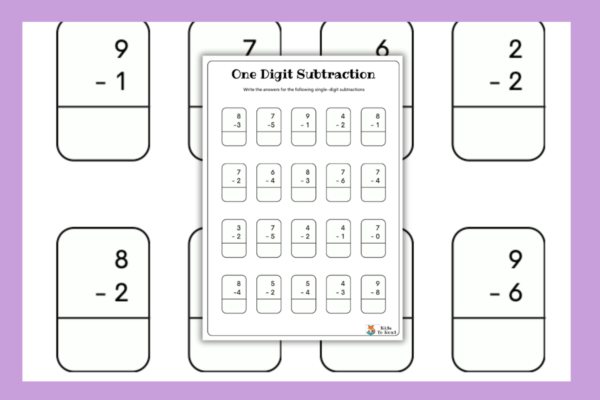 One Digit Subtraction Worksheets | Single-Digit Subtraction Practice ...